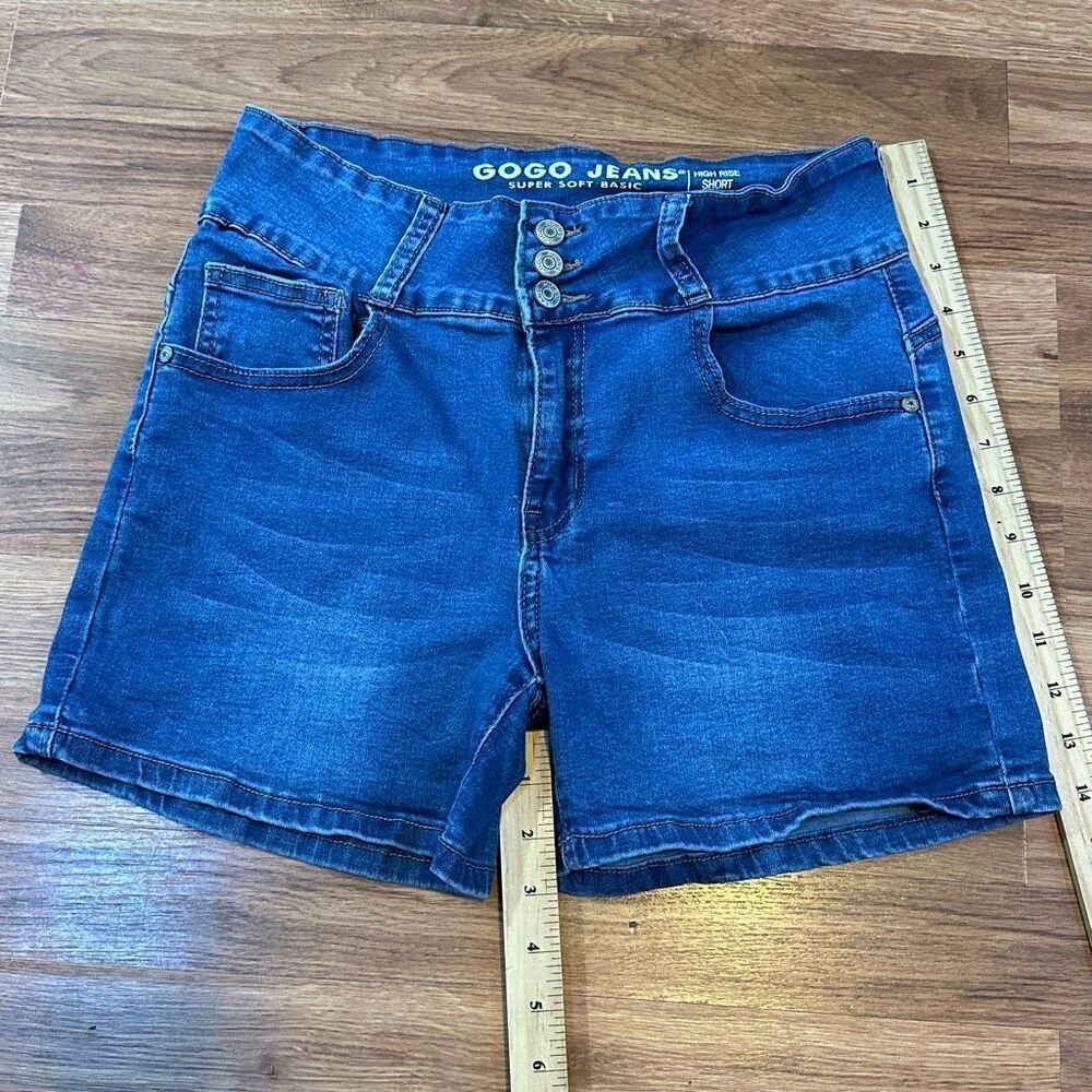 Gogo Jeans High Waisted Denim Blue Jean Shorts | Junior Size 13